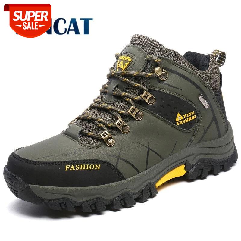 

Brand Men's Winter Snow Boots Plush Warm Ankle Boots Waterproof Leather Sneakers Outdoor Male Hiking Work Shoes Size 39-47 #ty5K