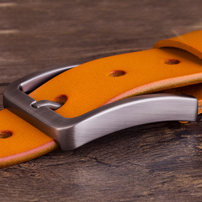 

2021 New Genuine Leather Fashion Joker Belt for Famous Brand Retro Metal Pin Buckle Men Belts R82b, Black