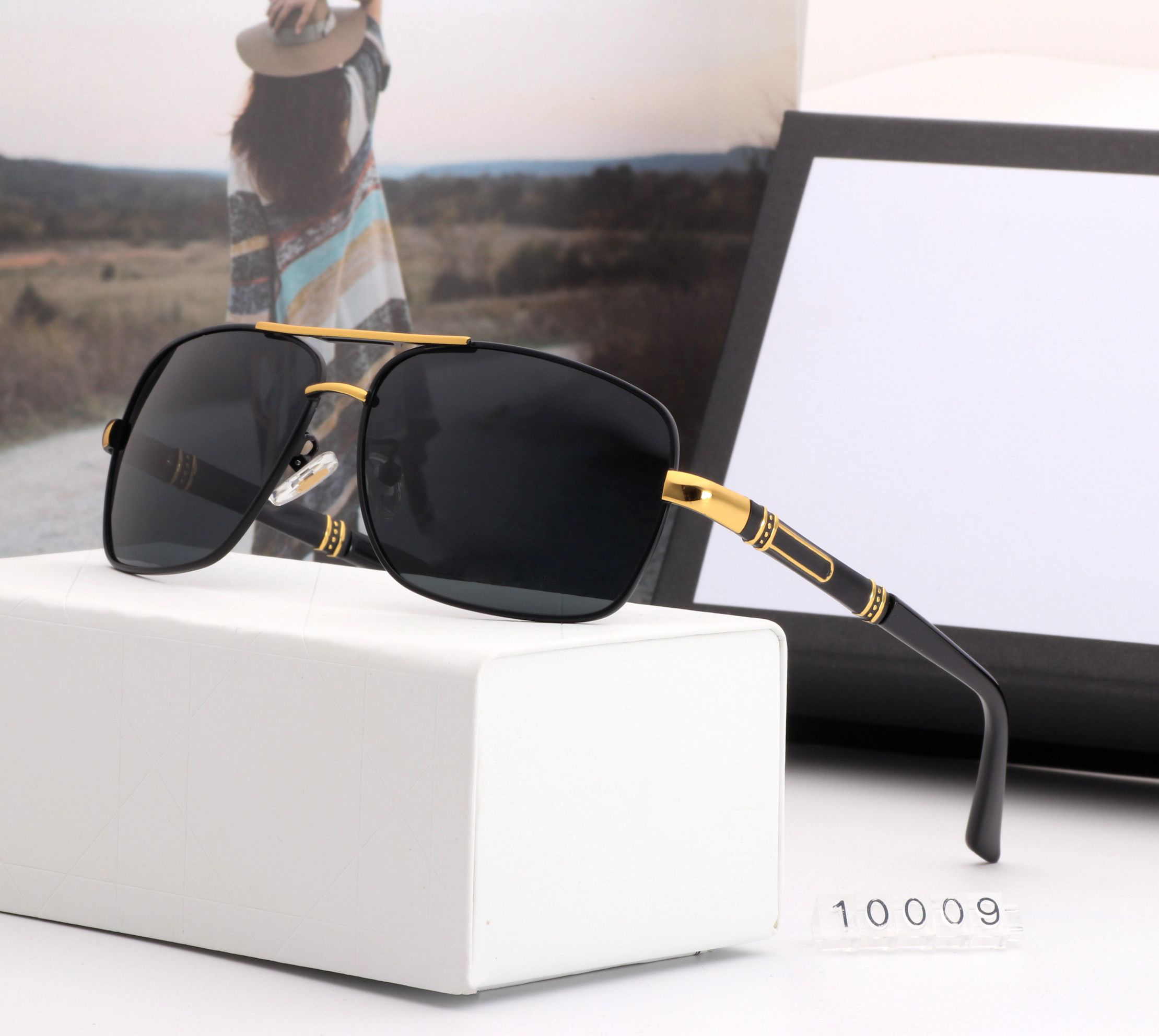 

Designer Luxury Sunglasses For Men and Women Summer style Anti-Ultraviolet Retro Plate Square Full frame fashion with Box