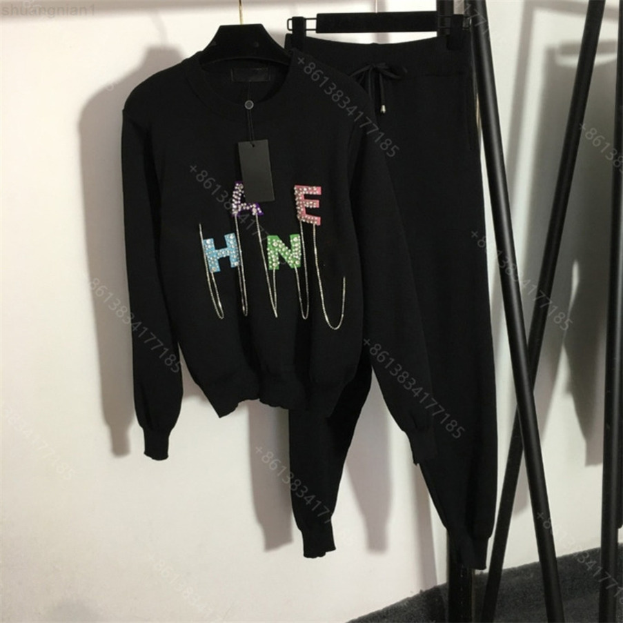 

Casual Tracksuit women wool knit hoodies pants suit round neck pullover shorts two piece suit letter logo bow designer clothes women long sleeve hoodie c1