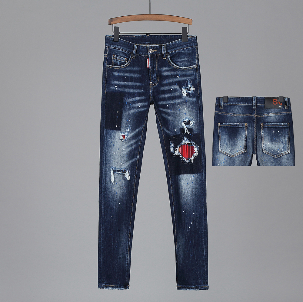 

LYP Top quality wholesale TWO D New Style Mens Designer Pencil Jeans off Fashion Club Clothing Shipping Jeans white belts g 08, Blue