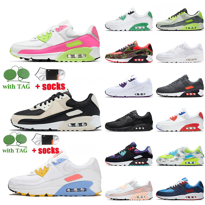 

Top Quality Mesh Triple White Trainers Women Mens 90s Running Shoes Bright Orange Accents Camo Pink Solar Flare Worldwide Pack Barely Rose Sneakers, A3 solar flare 36-45