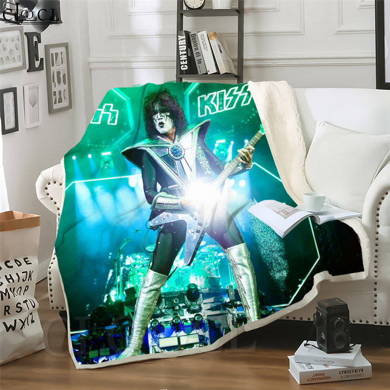 CLOOCL Hot Punk Rock Kiss Band 3D Print Hip-hop Style Air Conditioning Blanket Teens Bedding Throw Blankets Plush Quilt-image-655933183