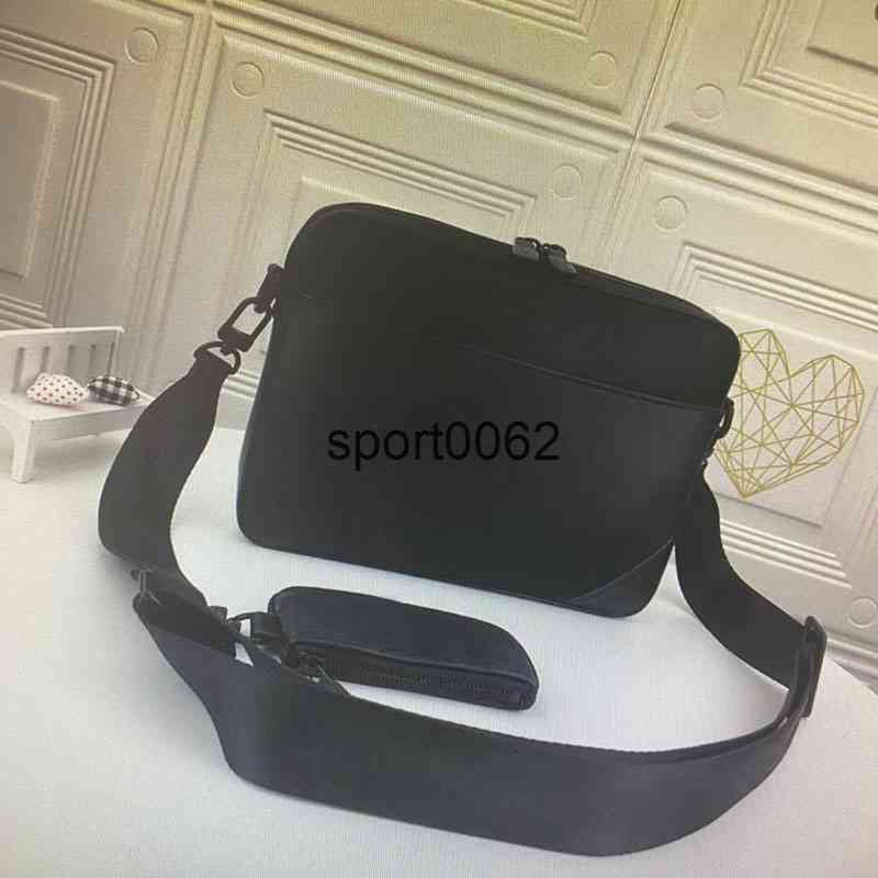 

Top Quality Messenger Mens Crossbody Bags 2 Piece Set Fashion Real Leather Man Shoulder With Wallet Clutch Purse Dust Bag