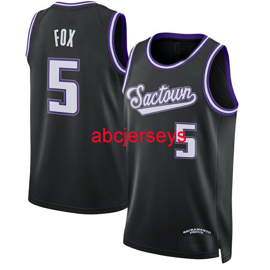 

De'Aaron Fox #5 Swingman Jersey Embroidery Basketball Jersey XS-5XL 6XL, Black
