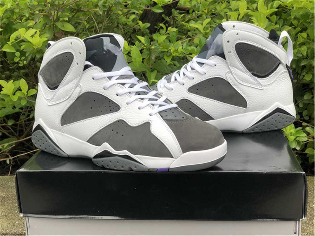 

2021 TOP Authentic 7 Flint Jumpman 7s Men Athletic Shoes CU9307-100 White Grey Black Varsity Purple Retro Suede Sports Sneakers Mens Sport