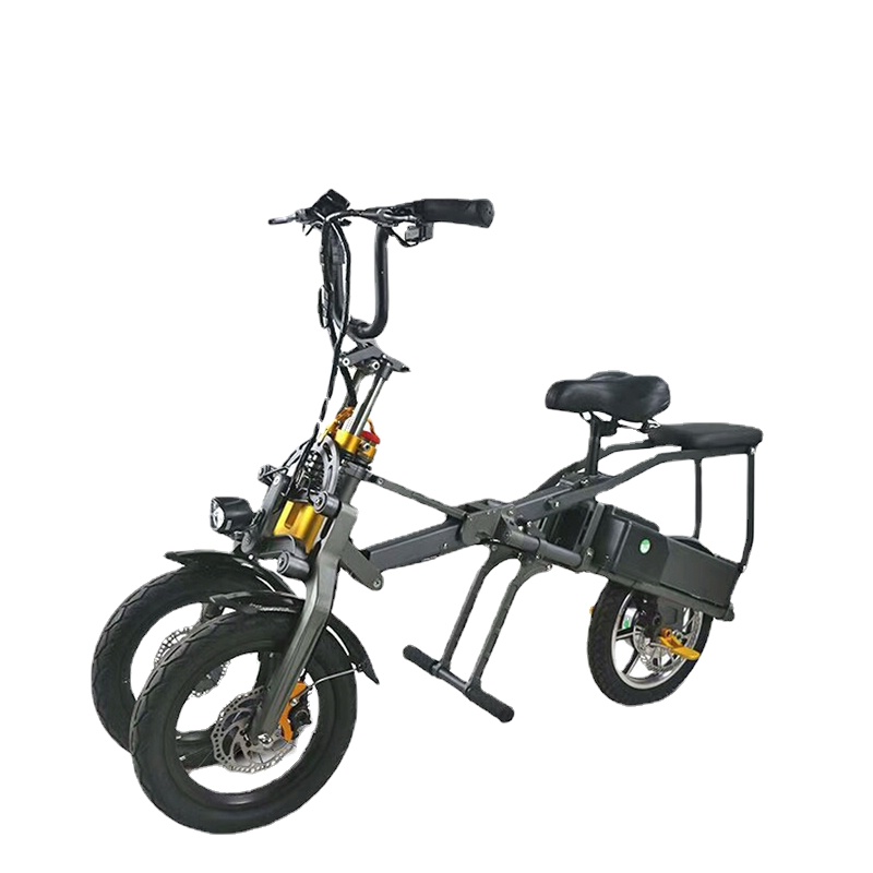 

one button fast folding electric bicycle Two-seater electric bike three-wheeled electric bicycle lithium batteries bicyclert