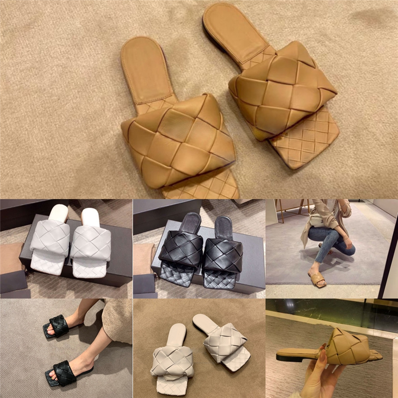 

WxjB3 Women Mules Sandals Pearls Black Stuffies Top Quality Lambskin Sliders With Flat Slippers White Beach Luxury slipper Rubber Flip