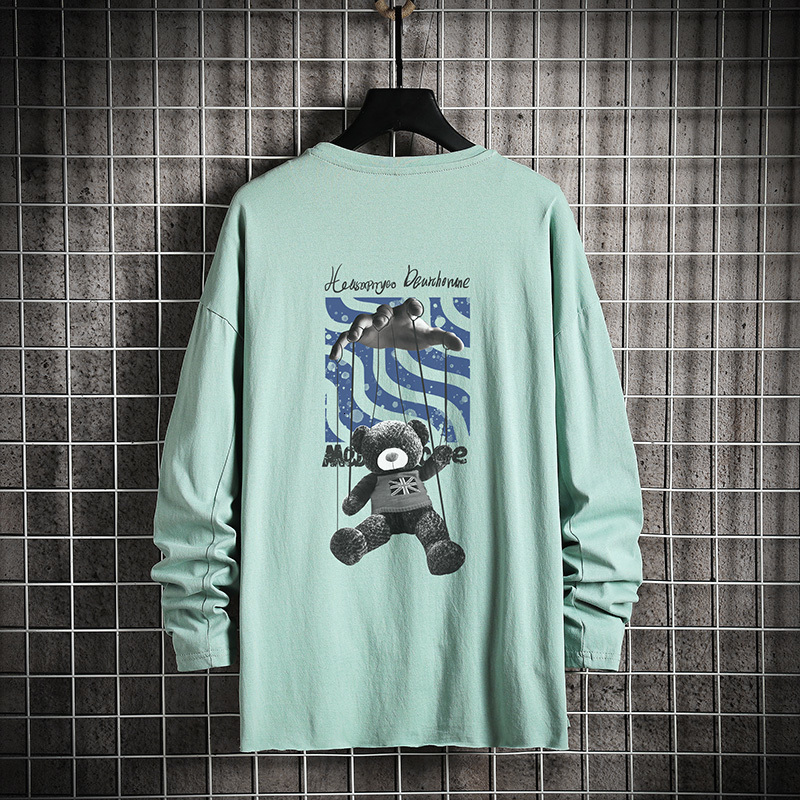 

New Korean style printed 2021 spring fashion hoodies with colorful male hood hip hop tops TH3K, Blue