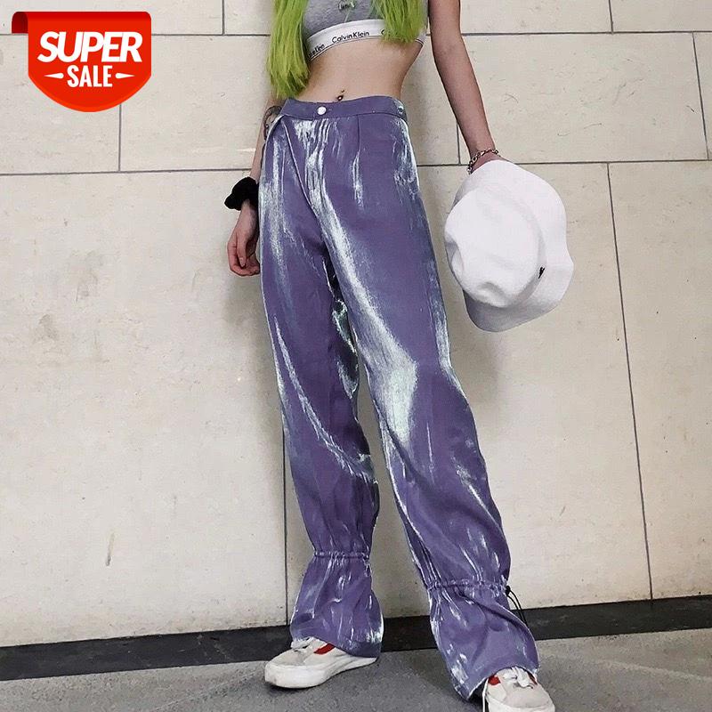 

2020 New High Waist Loose Trousers Woman Cargo Pants Female Autumn Long Plain Sweatpants Harajuku Street Hip Hop Dance Costumes #rN89, Black;white