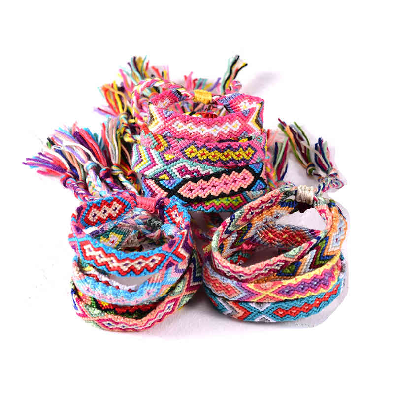 

Braided Friendship Bracelet Women Fashion Bohemian Handmade Weave Cotton Rope Charm Femme Pulseras Drop