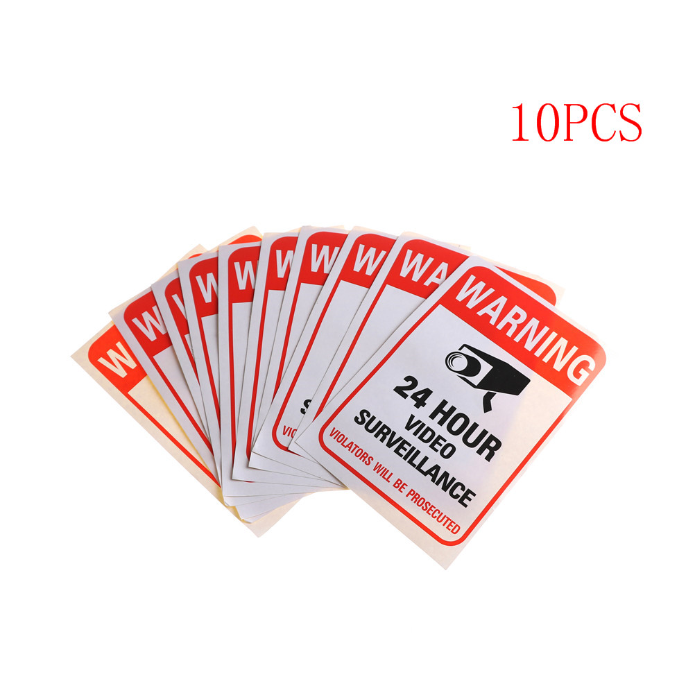 

10pcs/lot Waterproof Sunscreen PVC Home CCTV Video Surveillance Security Camera Alarm Sticker Warning Decal Signs, As described