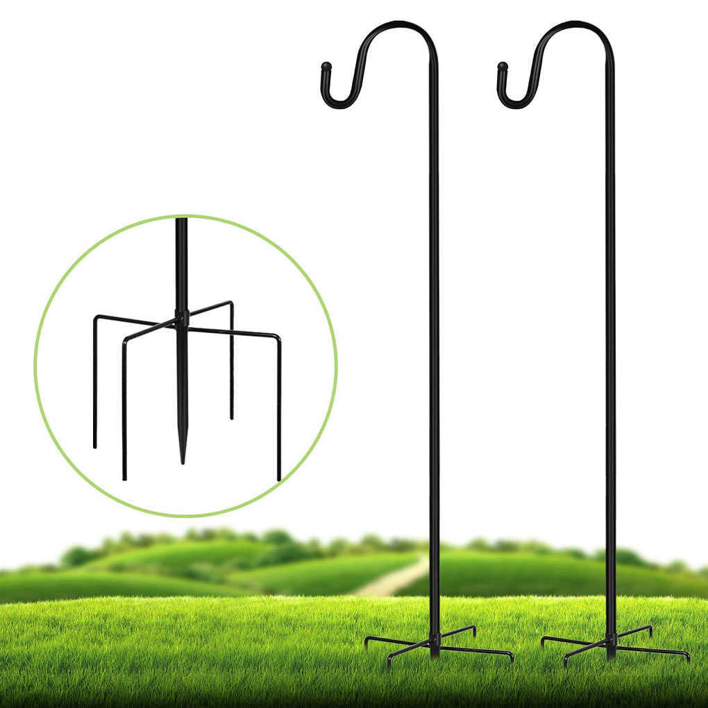 

2 Pieces Of Bird Feeder Hook Bracket Metal Lantern Stand Decoration Garden Plant Stand Hanger Garden Street Lamp Hook Decoration Q0811