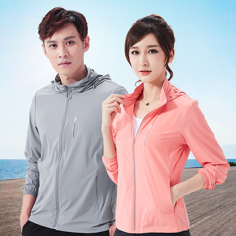 

2021 sunscreen clothes women's assault suit summer thin for men's lovers skin, Male grey
