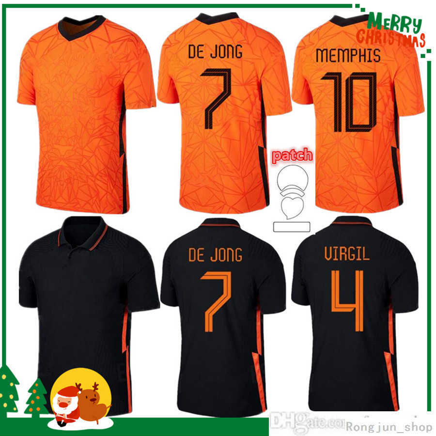 

2021 Holland MEMPHIS DE JONG soccer jersey LIGT NETHERlANDS STROOTMAN VAN DIJK 2022 football shirt Adult men kids kit women, Black;yellow