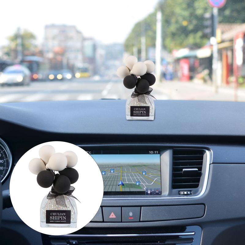 

Interior Decorations 1 Set Car Styling Balloon Glass Bottle Perfume With Liquid And Crystal Ornament (Black Ballons)