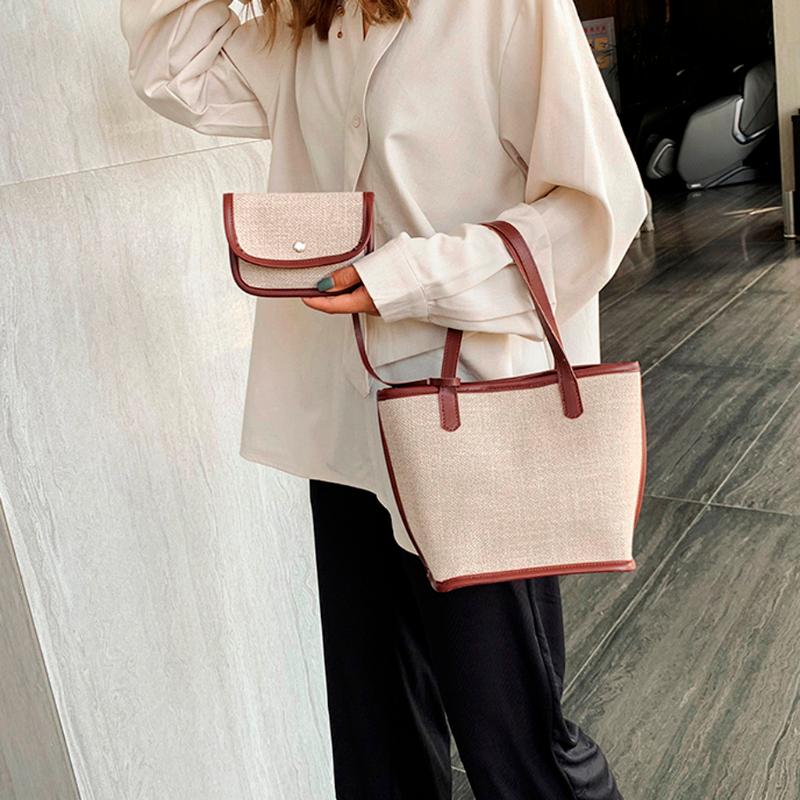 

Bags For Women 2021 Big Bag Fashion Handbag Ladies Hand Bags Large Capacity Canvas Bag Purse Shoulder Bolsa Feminina #SRN, Brown