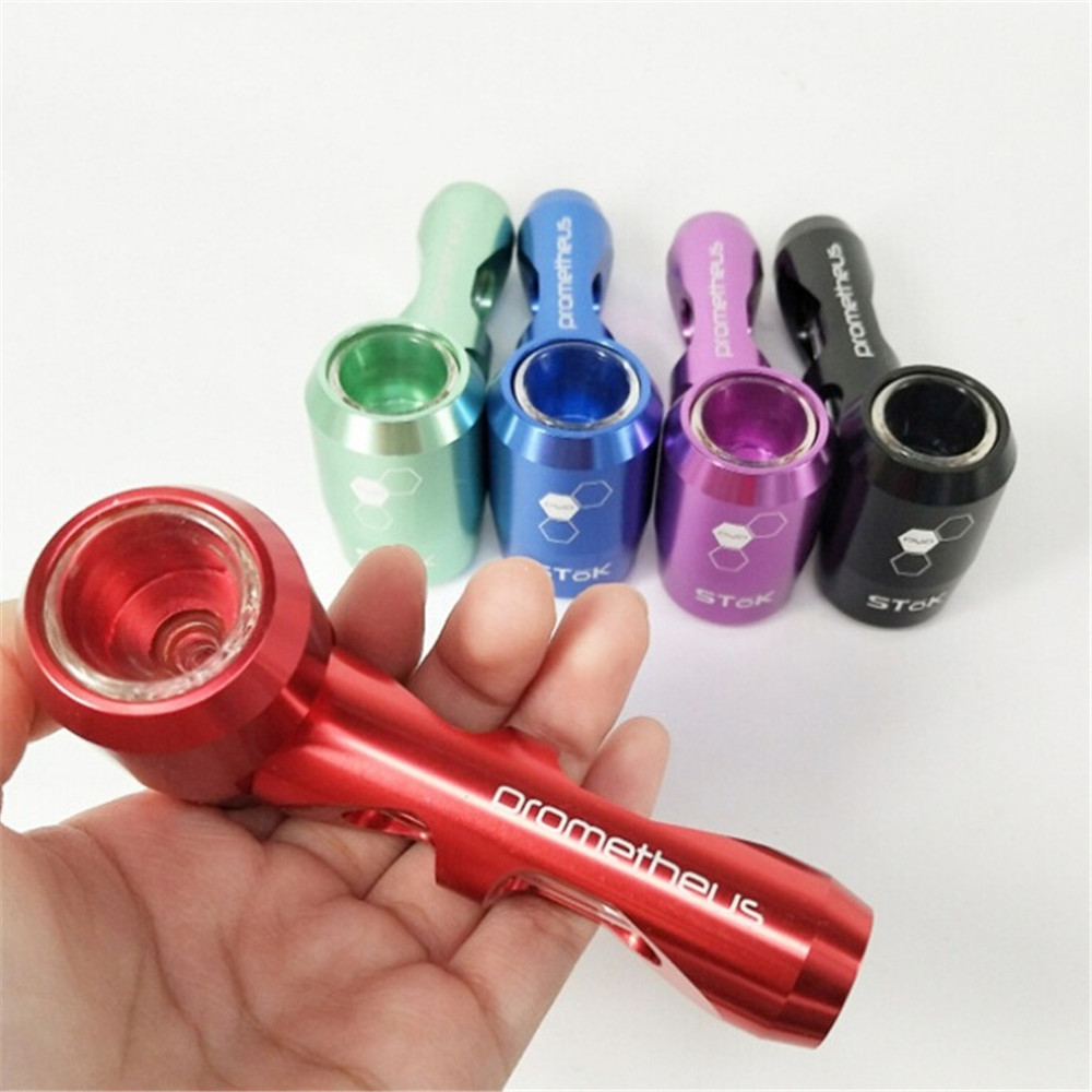 

Prometheus Pocket Metal Smoking Pipes No Bag Electronic Cigarette Accessories Tobacco Wax Dry Herb Holder Glass Aluminum Pipe