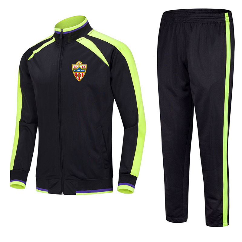 

UD Almería 2021 jacket football training suit mid-length can be customized for any pattern team men's sports running suit training suit, Gray