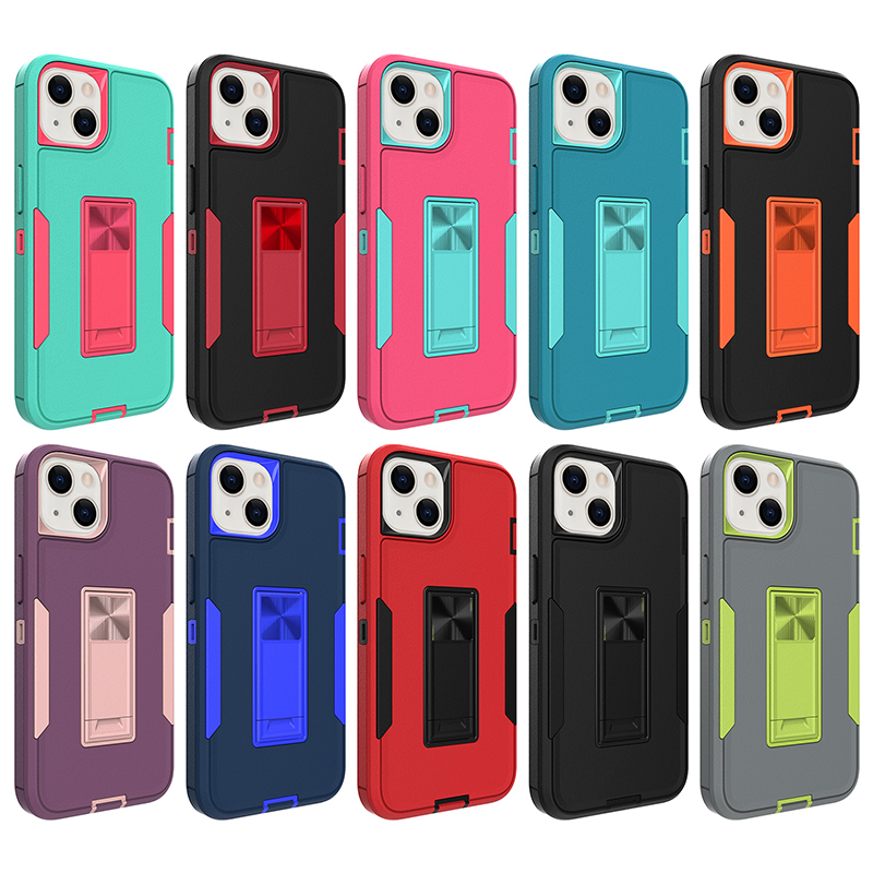 Armor Hidden Bracket Cases For Iphone 14 13 Pro Max 12 11 7 8 Plus Reinforced Protection Case