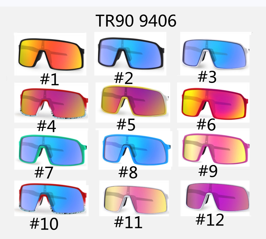 

Brand style Cycling Sunglasses Bike Bicycle Eyewear Suitable Road Mountain Comprehensive electroplating PC Lens Fashion outdoor Sport Goggles 9406 Black UV400