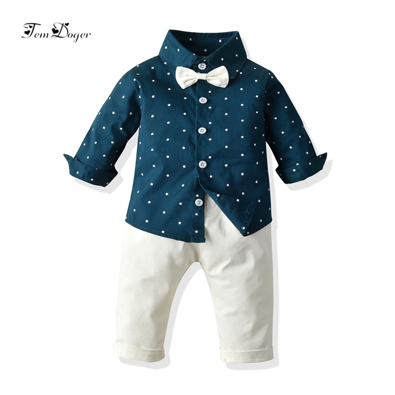 

Tem Doger Baby Clothing Sets Autumn Newborn Infants Cartoon Shirts+Pants 2Pcs for Toddler Boys Sports Clothes 210309