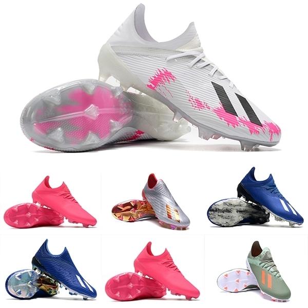 

New X 19+ FG Soccer Cleat With Box Mens Boys X 19.1 White Pink Red Blue Army Green Game Royal FG Black Military Green Soccer Shoes, Color3