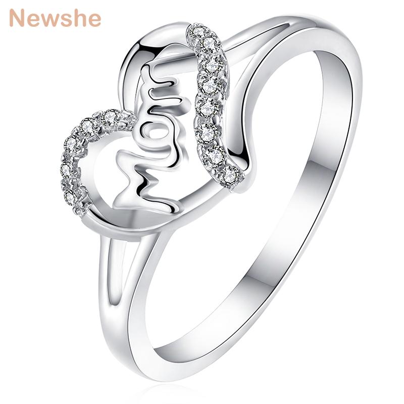 

Cluster Rings She Gift For Mother Heart Shape Solid 925 Sterling Silver Ring Exquisite Band CZ Trendy Jewelry JR4979, Golden;silver
