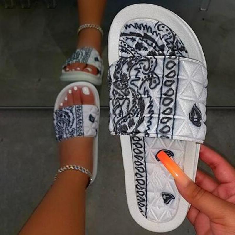 

2021 Fashion Summer Slides Women Slippers Chinese Style Soft Sole Beach Bathroom Sandals Ladies Couple Girls Shoes Zapatillas