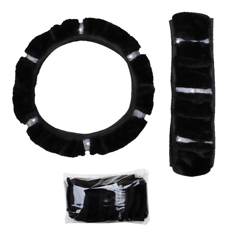 

Steering Wheel Covers Universal 37-38CM Car Cover Skidproof Auto Steering- Plush Car-styling Accessories