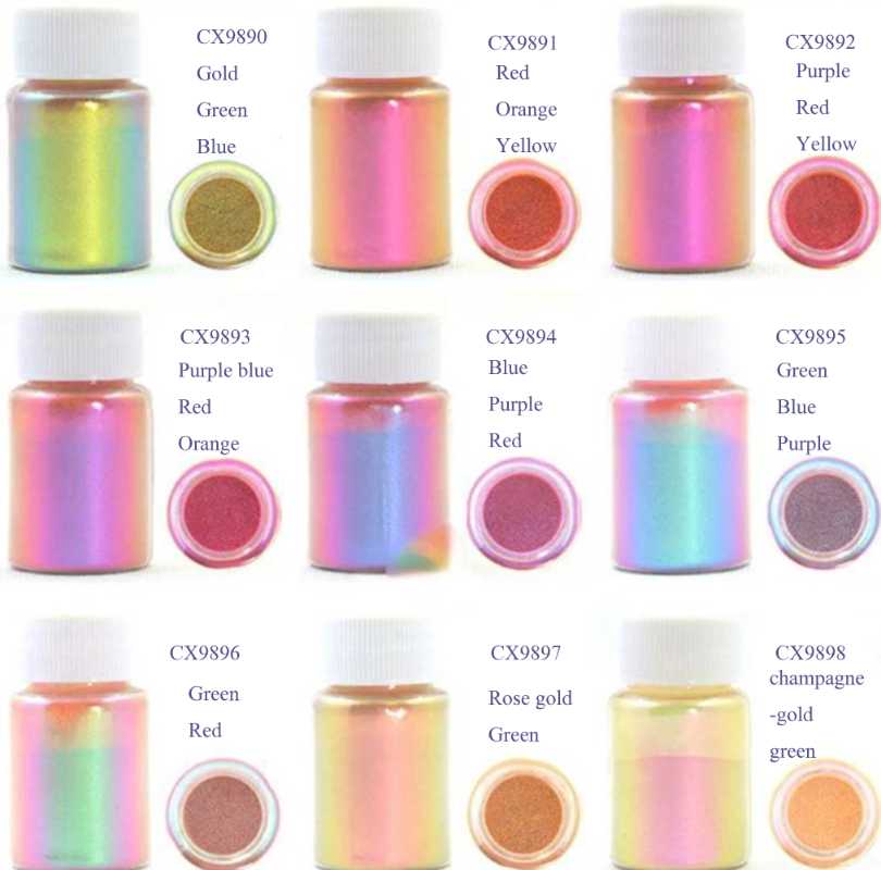 

10g Fine Chameleon Mirror PIGMENT 10-60um Nail Glitter 25Color Gradient HighLight Pigment DIY Colorful Manicure Nail Glitter CX#