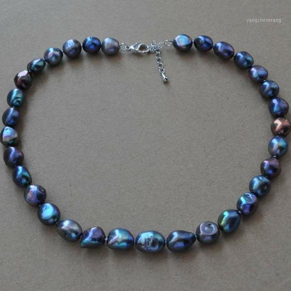 

Baroque 8-9mm Natural Black Freshwater Culture Pearl Necklace 18" Chains