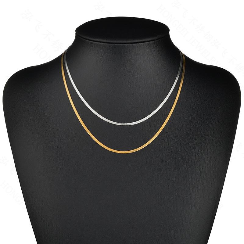 

Chains 304 Stainless Steel Snake Chain Women Jewelry Simple Design Choker Necklace Gold Silver
