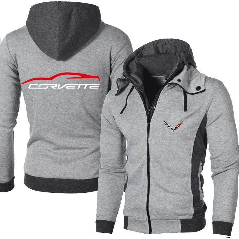 

Men's Hoodies & Sweatshirts Spring Autumn Corvette Logo Outdoor Casual Male Jackets Warm High Quality Harajuku Outwear, Black