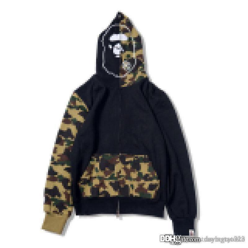 

New A Bathing Ape Head Full Zip Parka M Size Hoodied A Bathing 1St Camo Vape Sweater Hoodie