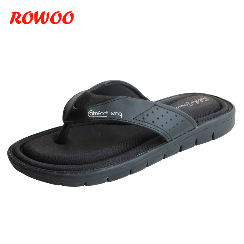 

2021 Summer Fashion Mens Flip Flops Anti-slip Black Male Sandals Comfortable Classic Beach Slippers For Men Slides Memory Foam 210226