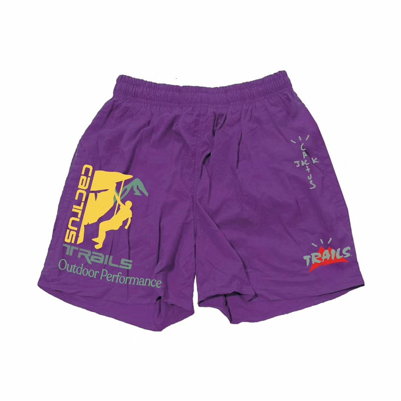 

2021 New Running Climb Shorts Men Women Purple Black Cactus Jack Breechcloth Mnui