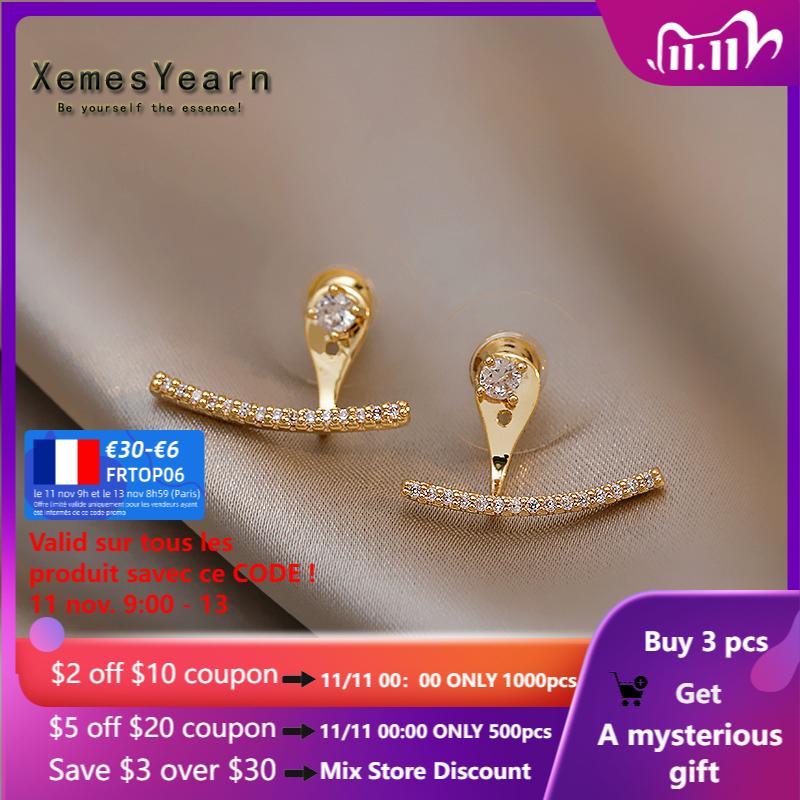 

Dangle & Chandelier 2021 Classic Simple Micro Inlaid Zircon Gold Drop Earrings Korean Design Girl's Lady Accessories Fashion Jewelry For Wom, Silver