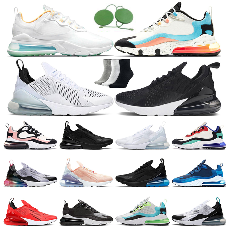 

270 men women running shoes react Triple White Black Cactus Barely Rose Be True Pink University Red Photo Blue Oreo 270s trainers sports sneakers