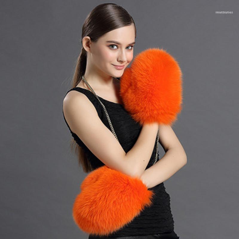

Female Accessories Fur Gloves Winter Warm Plus Velvet Thick Mittens Fashion Party Dress Christmas Gift H431