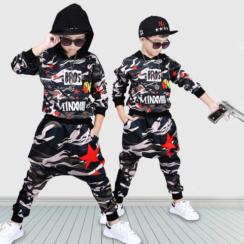 

244 High quality autumn winter fashion black red T-shirt+pants children set kid suit girl boy clothing for 4-14 years 210615