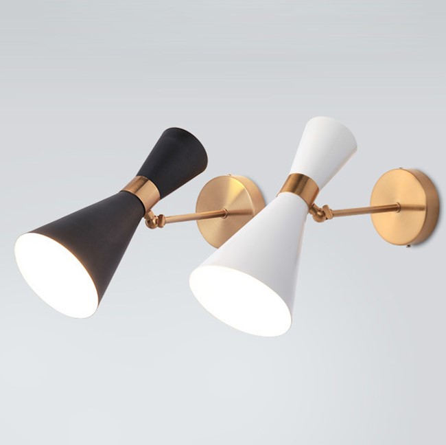 

Modern wrought iron wall lamp, Nordic style, black and white, bedroom, hallways, living room, e27, decorative lighting for home BD2612L