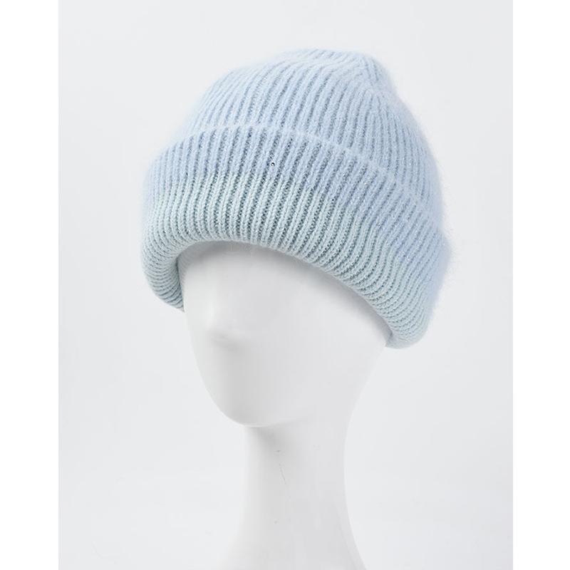

Beanies MYALICE Simple Thick Warm Woolen Hats For Autumn And Winter Korean Sequined Fur Pointed Cap Gradient Knitted Hat