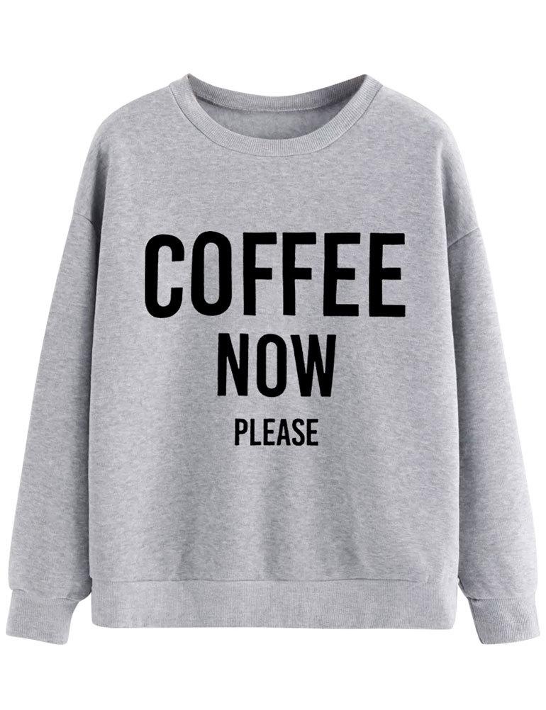 

Women's Hoodies & Sweatshirts Fleece Spring Sweatshirt Woman Hoodie Drop COFFEE NOW Printed, Black