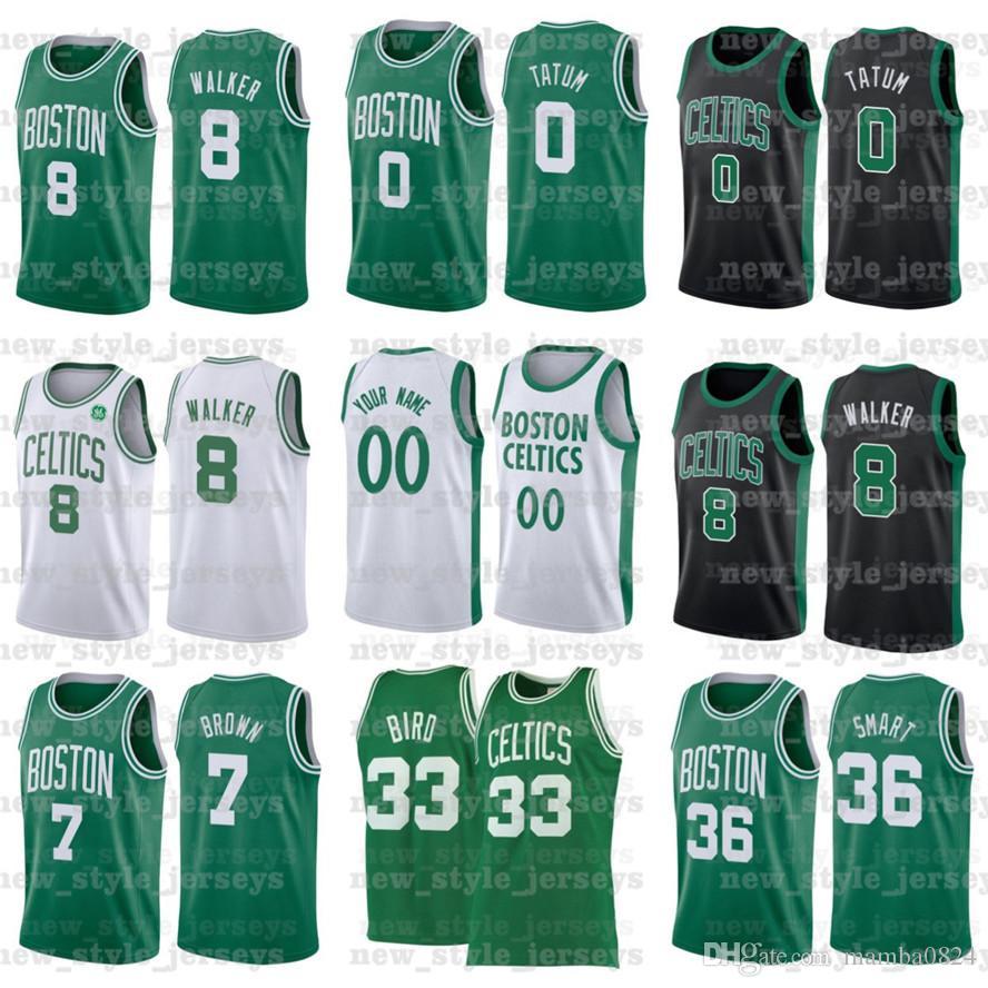 

0 Jayson 8 Kemba Tatum 7 Jaylen Walker Smart Brown 33 Larry 36 Marcus Bird Boston Celtics Men Basketball Jerseys Z4, Black;red