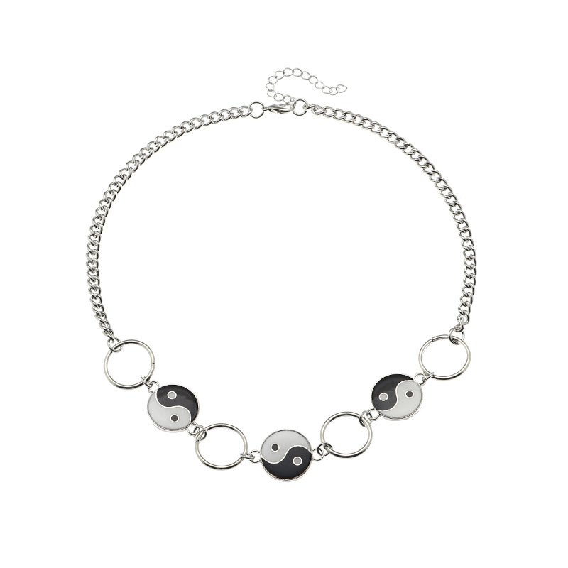 

Women Geometric Choker Necklace Chinese Tai Chi Yin Yang Chain Fashion Jewelry Necklaces For Men Gifts Collar