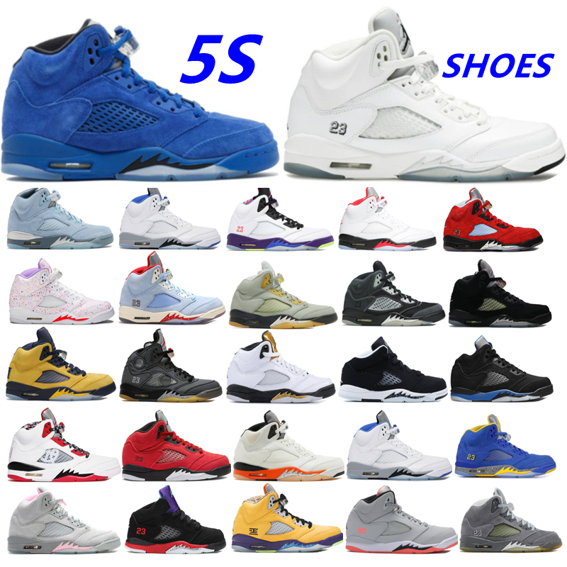 

2022 Top Quality 5 Basketball Shoes men 5s Raging Red Stealth 2.0 Fire What The White Cement Metallic retro International Flight Oreo mens sports sneakers, Box