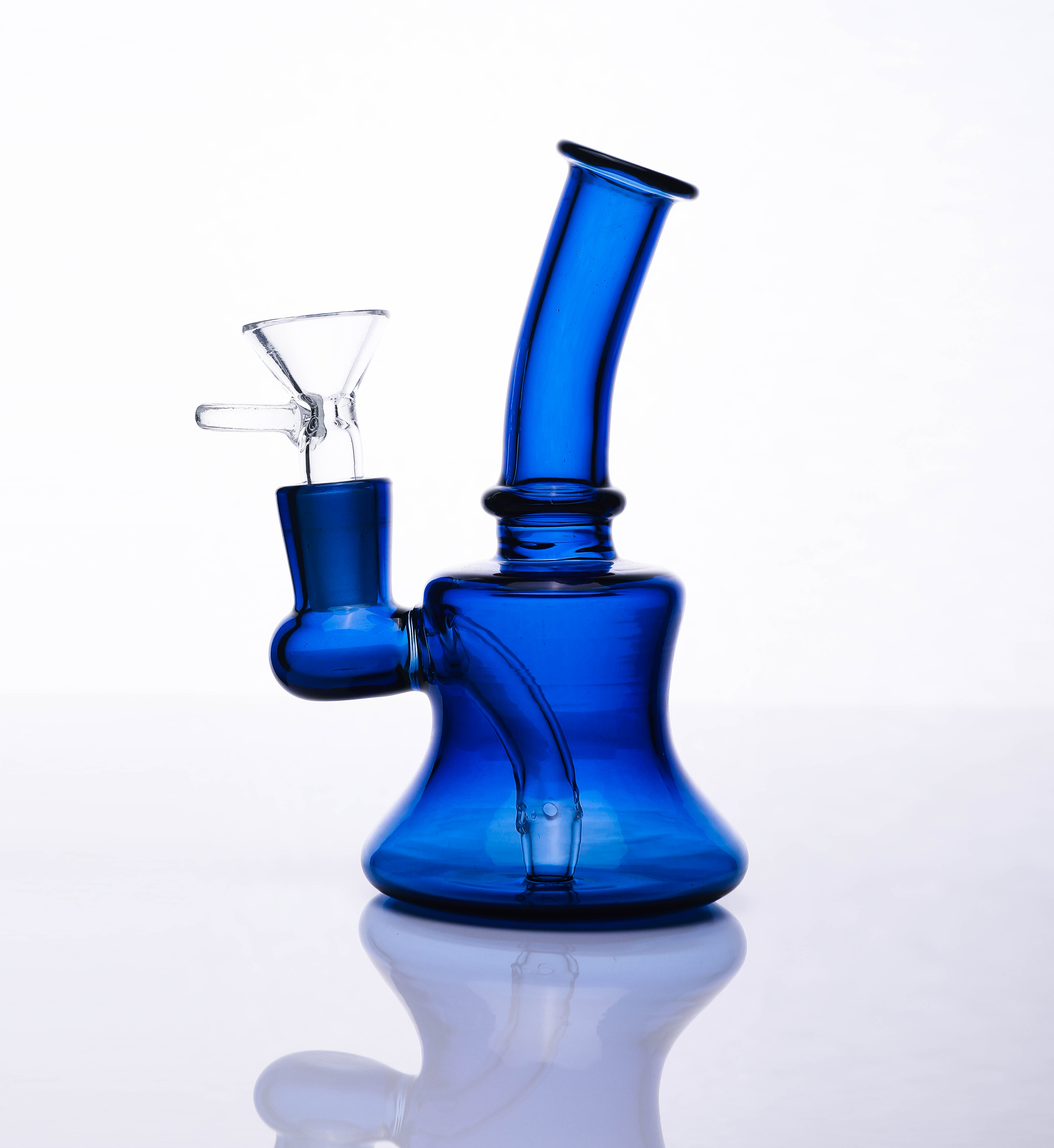 

14mm private custom hot selling blue simple glass water pipe hookah