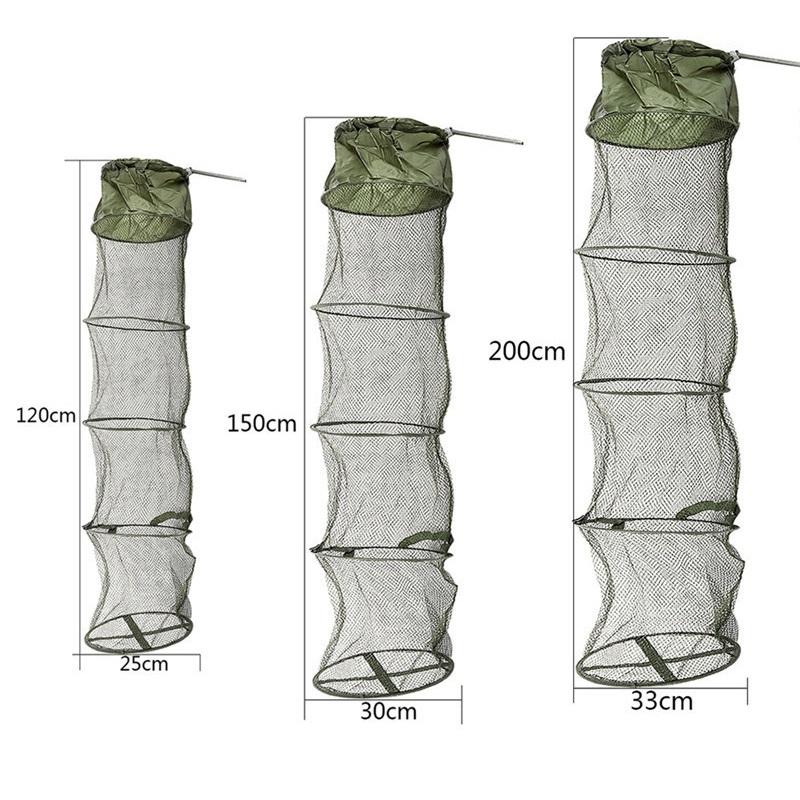 

5 Layers Fishing Net Cage Utility Folding Fish Care Creel Tackle Portable Stake Small Mesh Net Foldable Fishing Network