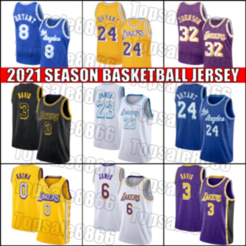 

James 23 LeBron Basketball Jersey Bryant Anthony Kyle Davis Kuzma ONeal Jerseys Los Angeles Lakers Uniform zb32xcz, Blue;black